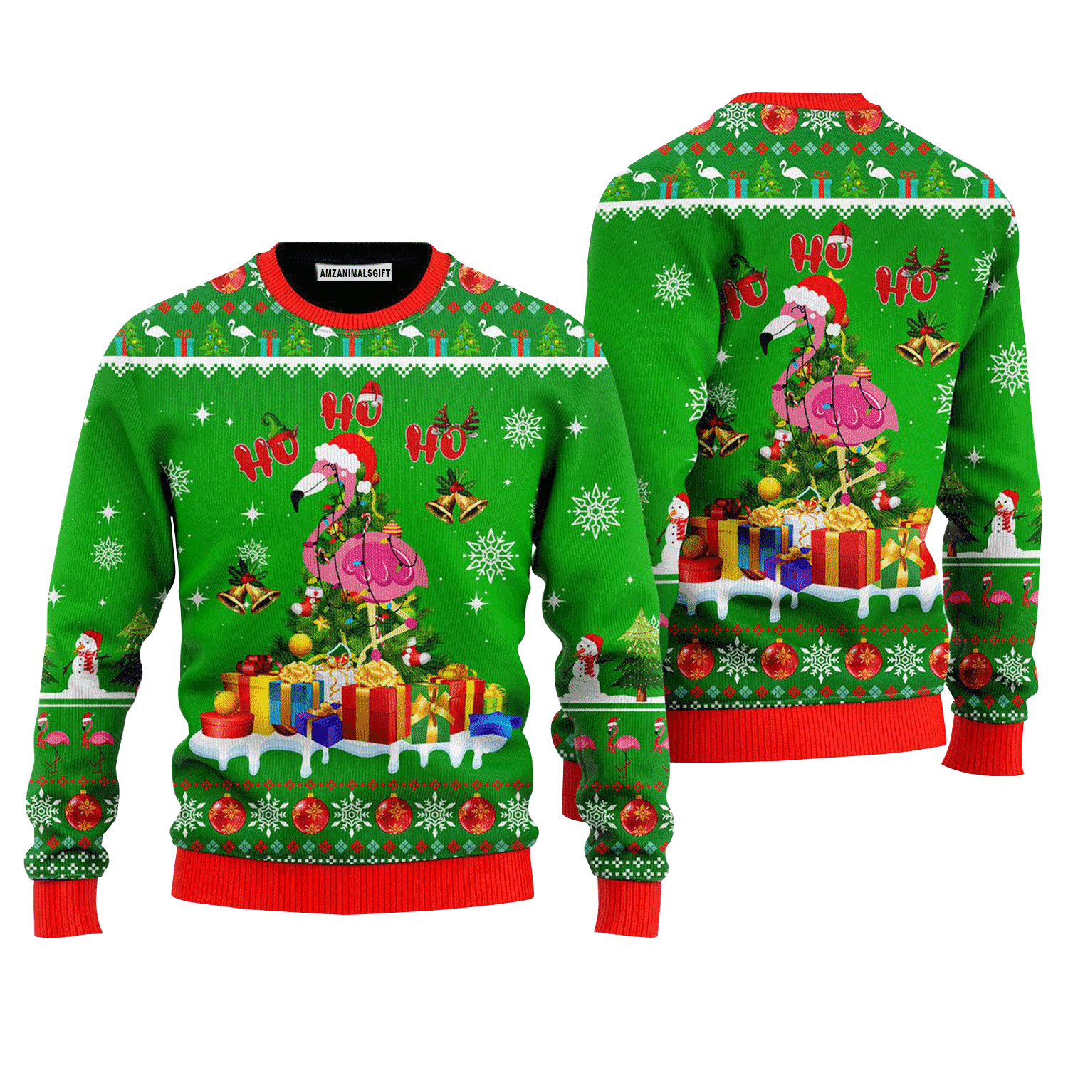 Funny Flamingo Christmas Gift Sweater Hohoho, Ugly Sweater For Men & Women, Perfect Outfit For Christmas New Year Autumn Winter