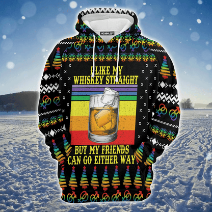 Whiskey Premium Christmas Hoodie, I Like My Whiskey Straight Unisex Hoodie For Men & Women - Perfect Gift For Christmas, Whiskey Lover