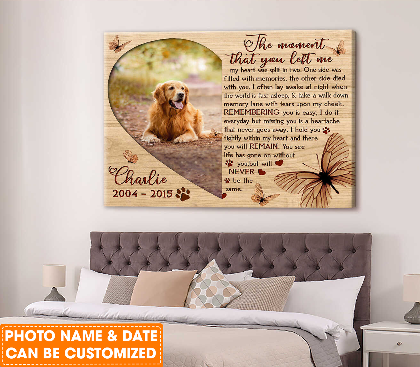 Personalized Dog Landscape Canvas, The moment that you left me Canvas, Memorial Pet Canvas, Perfect Gift For Dog Lovers, Friends, Family