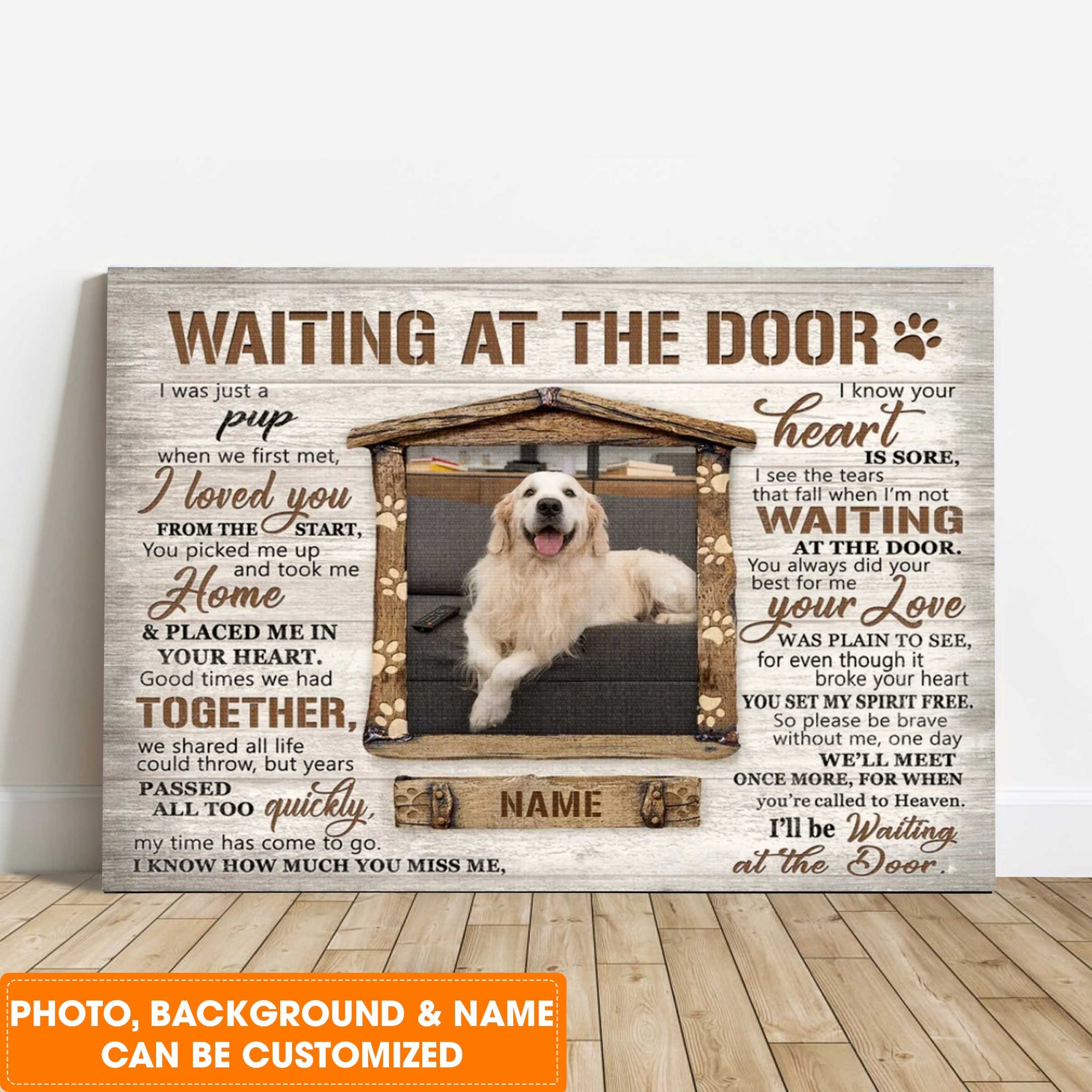 Personalized Dog Landscape Canvas, Unique Pet Memorial Gifts, Sayings For Loss Of Pet Dog Lover Gifts, Perfect Gift For Dog Lovers, Friends, Family