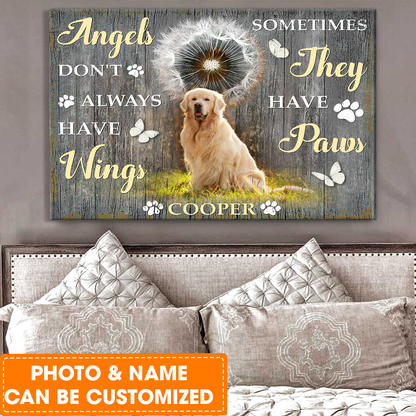 Personalized Dog Landscape Canvas, Beautiful Dandelion Canvas, Custom Photo Of Your Pet Canvas, Perfect Gift For Dog Lovers, Friends, Family