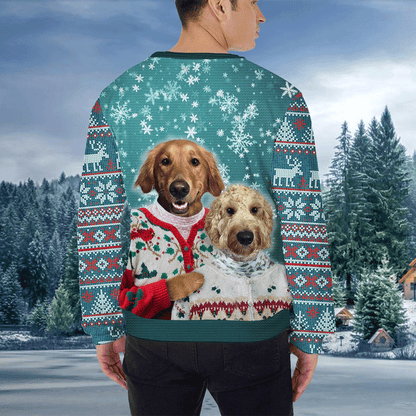 Custom Pet Ugly Sweater - Personalized Mutiple Pets Face on Funny Ugly Sweater, Custom knit sweaters For Dog Lovers, Friend, Family