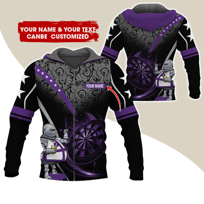 Custom Name & Text Darts Premium Zip Hoodie, Personalized Throwing Dad Darts Zip Hoodie For Men & Women - Gift For Darts Lovers, Darts Players