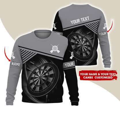 Customized Name & Text Darts Sweatshirt, Personalized Name & Text Sweatshirt For Men & Women - Gift For Darts Lovers, Darts Players