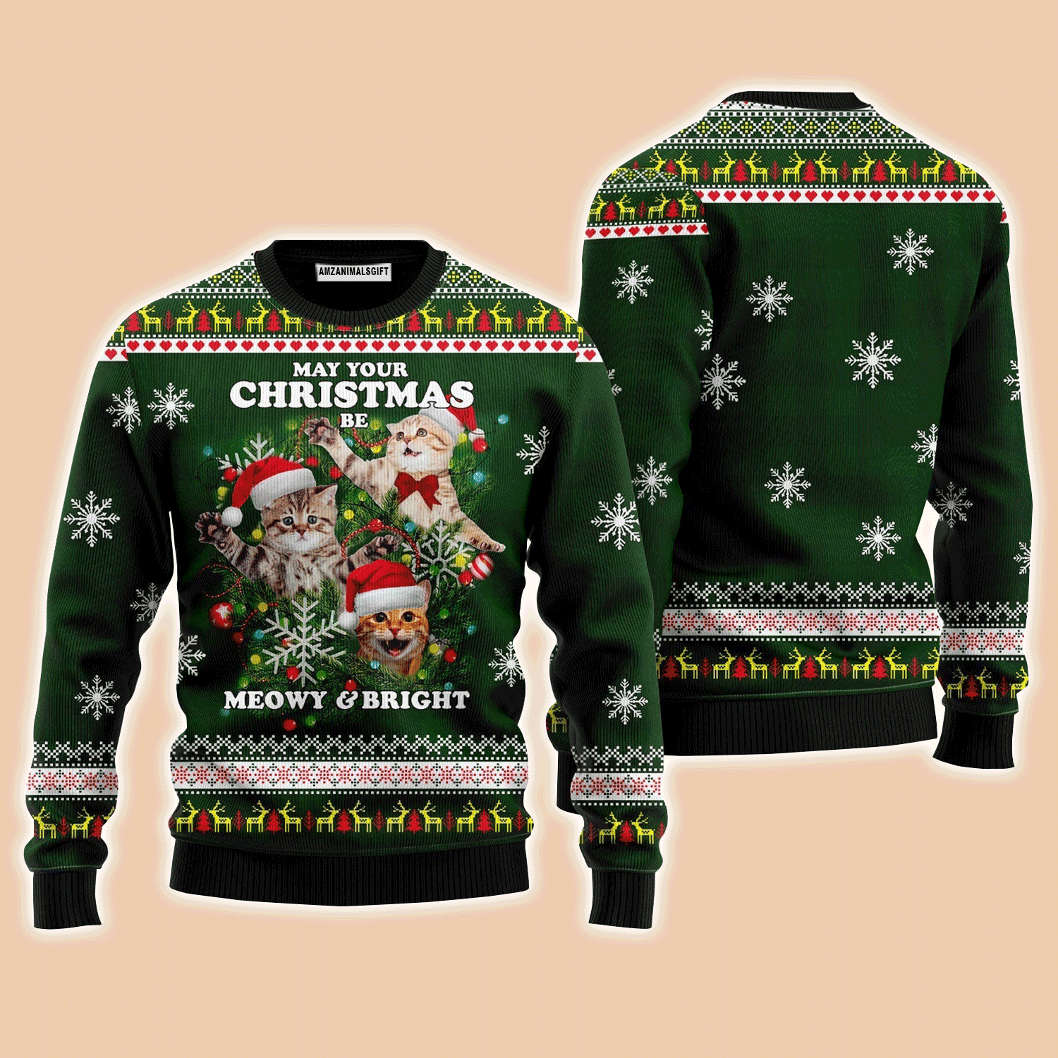 Cat Sweater May Your Christmas Be Meowy & Bright, Ugly Sweater For Men & Women, Perfect Outfit For Christmas New Year Autumn Winter