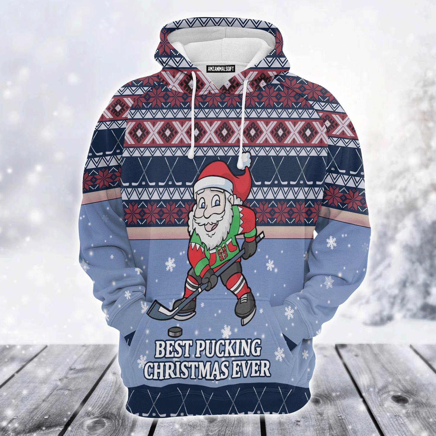 Hockey Premium Christmas Hoodie, Santa Hockey Unisex Hoodie For Men & Women - Perfect Gift For Christmas, Hockey Lover