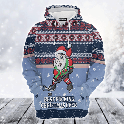 Hockey Premium Christmas Hoodie, Santa Hockey Unisex Hoodie For Men & Women - Perfect Gift For Christmas, Hockey Lover