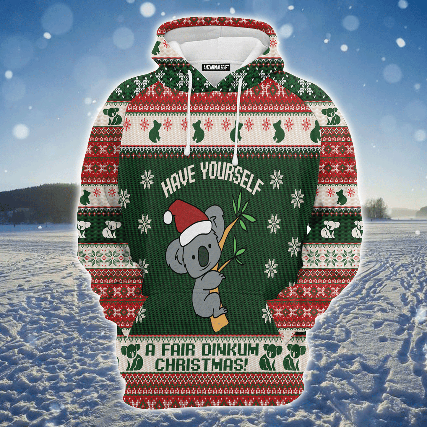 Koala Premium Christmas Hoodie, Koala Fair Dinkum Christmas Unisex Hoodie For Men & Women - Perfect Gift For Christmas, Koala Lover