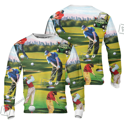 Golf Men Long Polo Shirt - Golf Men, Golf Cart Long Polo Shirt - Perfect Gift For Men & Women, Golf Lover