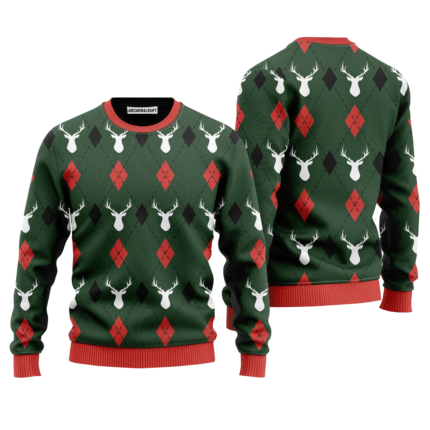 Green Reindeers Sweater, Ugly Sweater For Men & Women, Perfect Outfit For Christmas New Year Autumn Winter