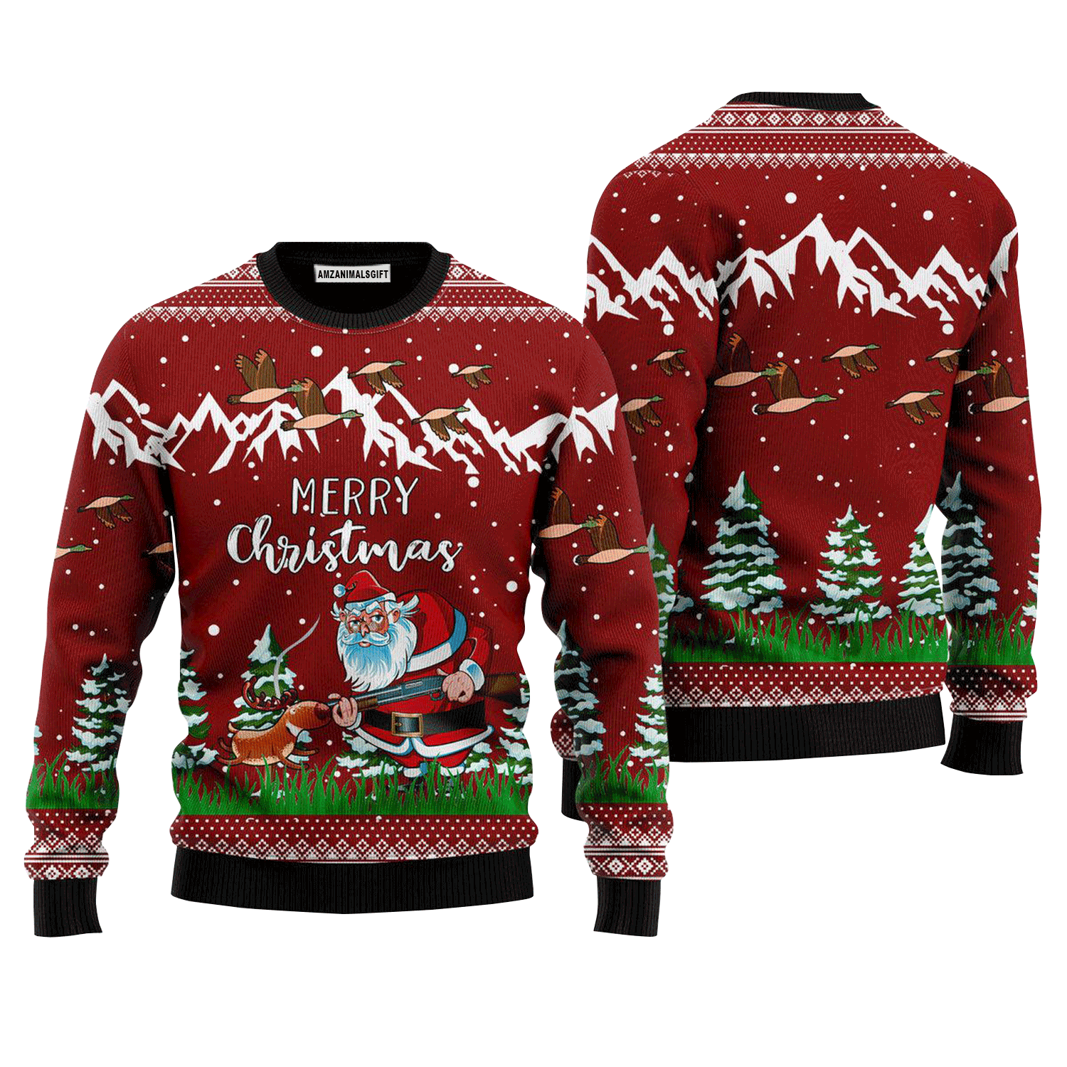 Santa Duck Hunting Sweater Merry Christmas, Ugly Sweater For Men & Women, Perfect Outfit For Christmas New Year Autumn Winter