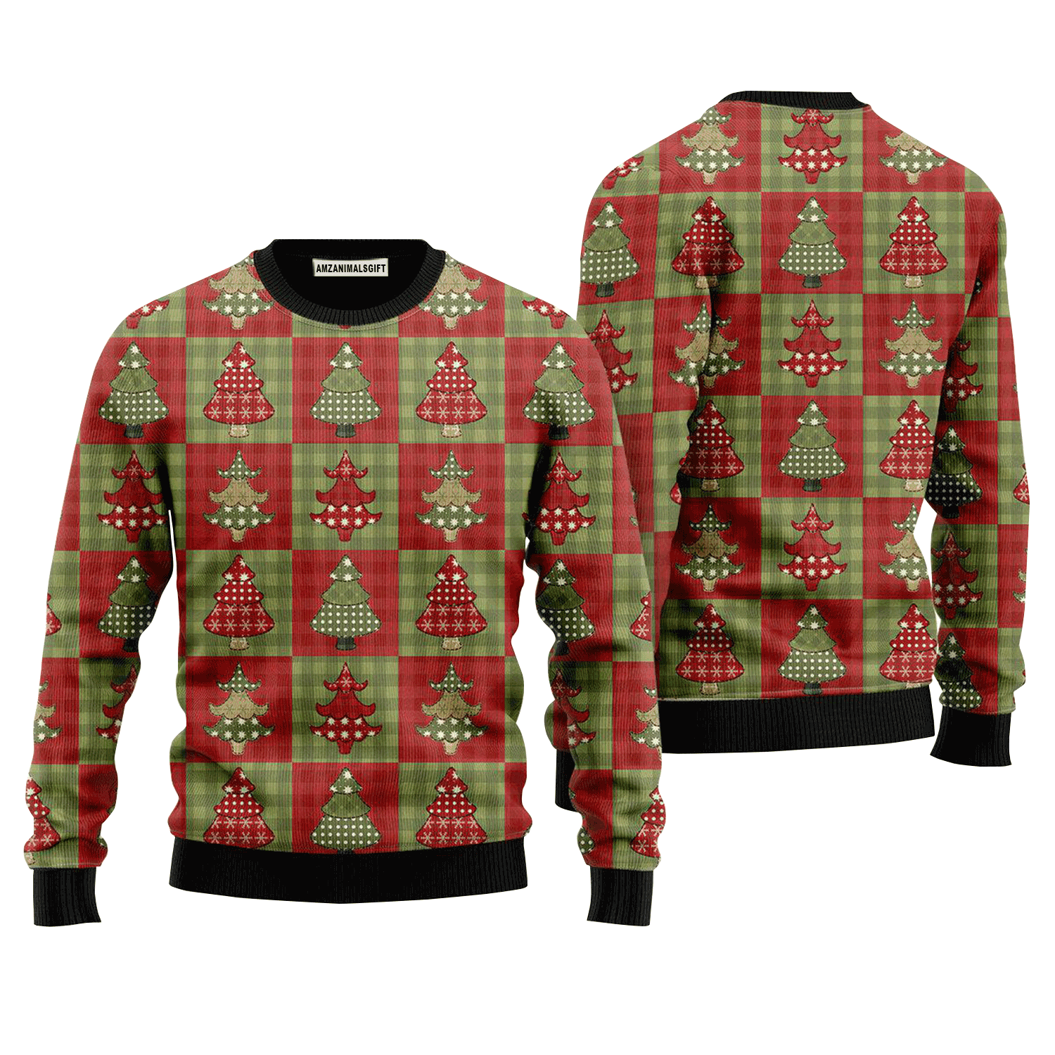 Classic Christmas Tree Pattern Sweater, Ugly Sweater For Men & Women, Perfect Outfit For Christmas New Year Autumn Winter