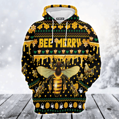 Bee Premium Christmas Hoodie, Bee Merry Christmas Unisex Hoodie For Men & Women - Perfect Gift For Christmas, Bee Lovers