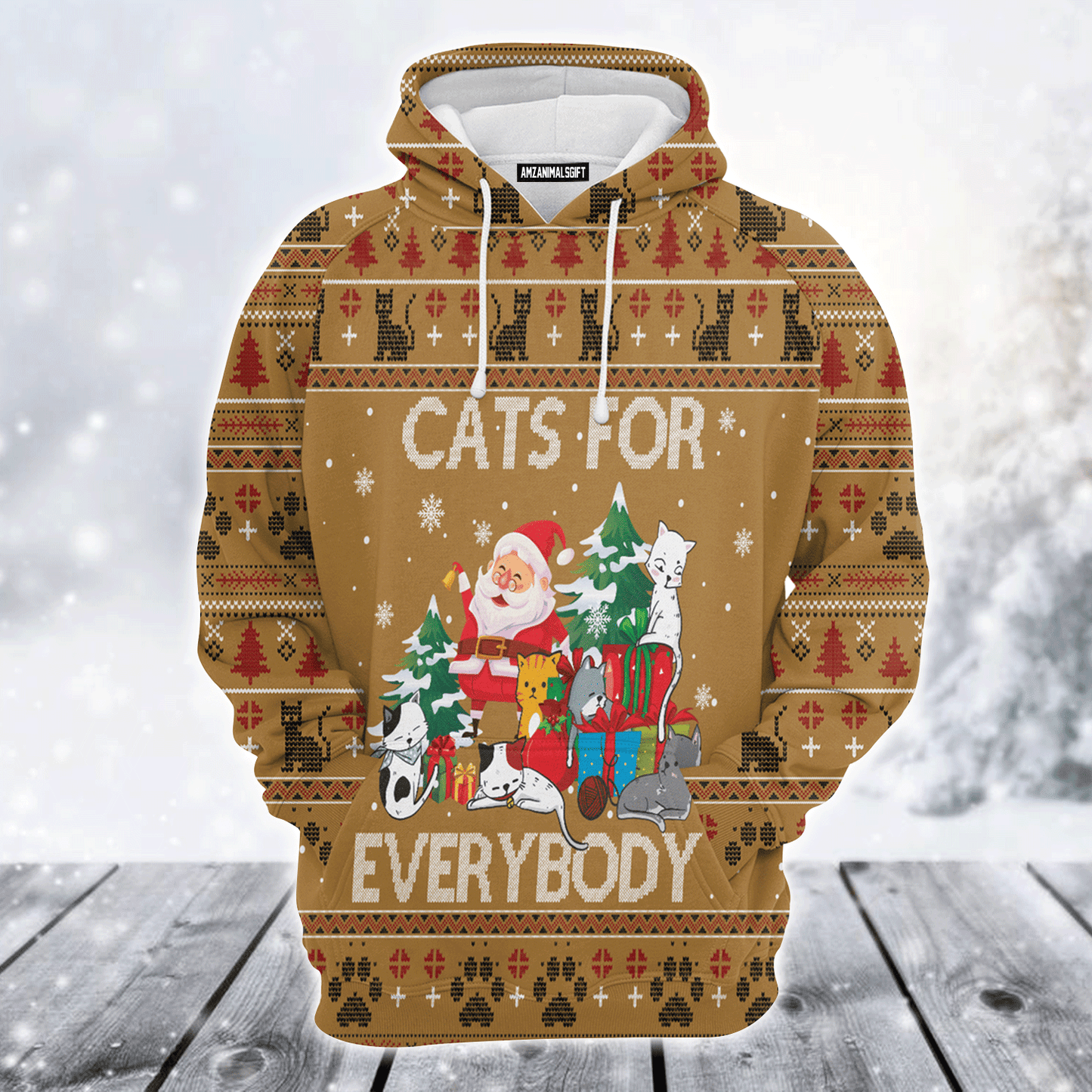 Cat Xmas Premium Christmas Hoodie, Cat For Everybody Unisex Hoodie For Men & Women - Perfect Gift For Christmas, Cat Lovers