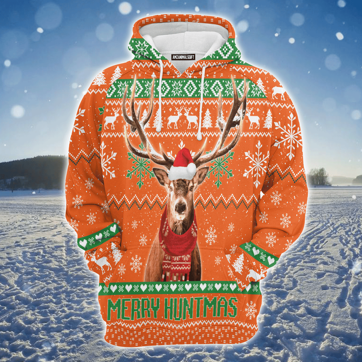Deer Premium Christmas Hoodie, Merry Huntmas Funny Unisex Hoodie For Men & Women - Perfect Gift For Christmas, Hunter