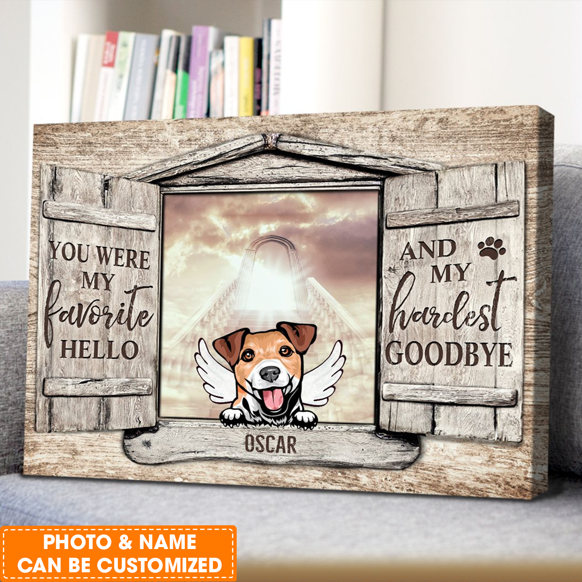 Personalized Dog Landscape Canvas, Custom Gift For Dog Owner Dog Sympathy Gifts Dog, Perfect Gift For Pet Lovers, Friend, Family