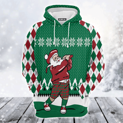 Golfer Premium Christmas Hoodie, Funny Golfer Santa Unisex Hoodie For Men & Women - Perfect Gift For Christmas, Golf Lover