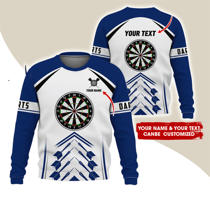 Customized Darts Sweatshirt, Dartsboards Pattern Sweatshirt White For Men & Women, Perfect Gift For Darts Lovers, Darts Player