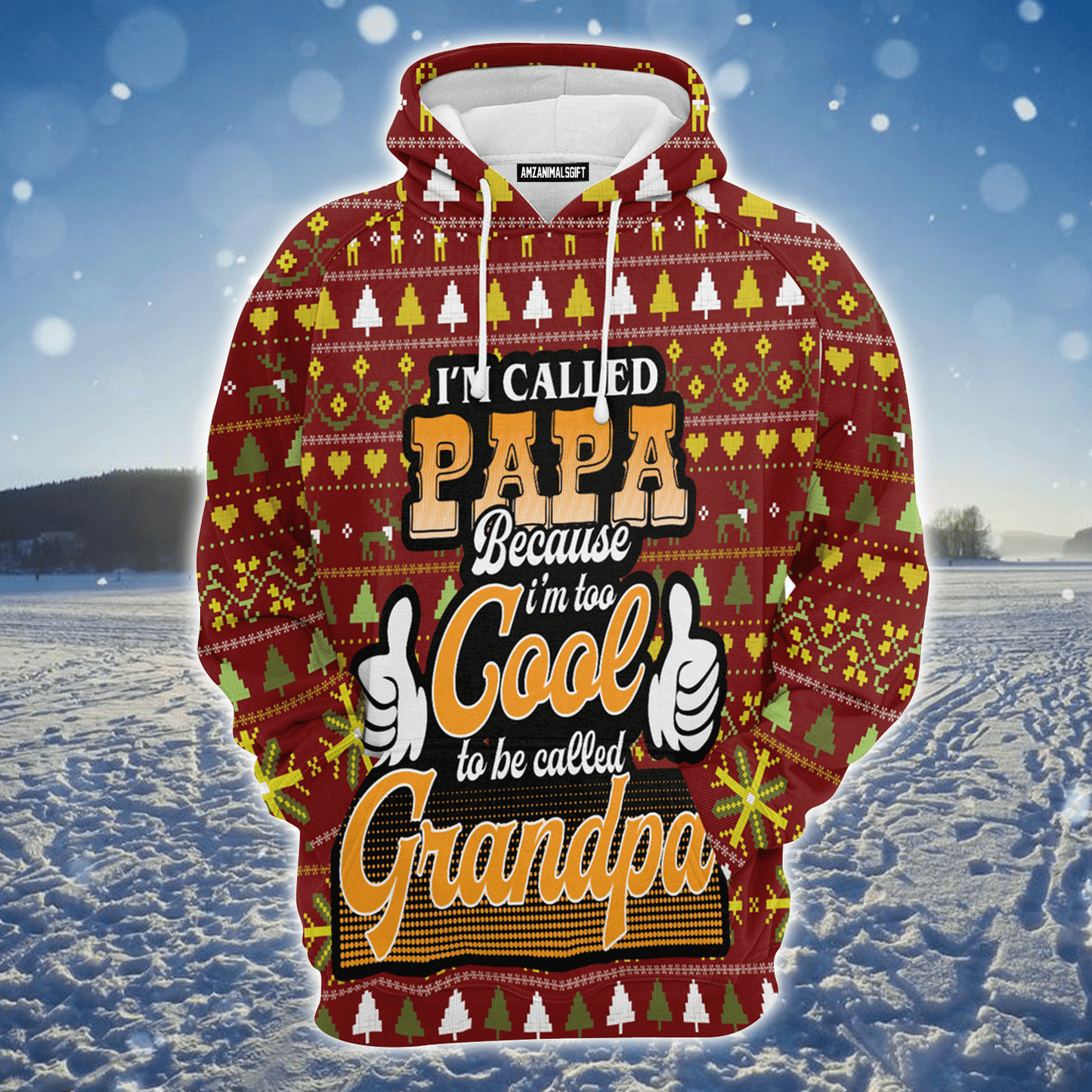 Papa Premium Christmas Hoodie, Papa Too Cool To Be Called Grandpa Unisex Hoodie For Men & Women - Perfect Gift For Christmas, Friends, Family