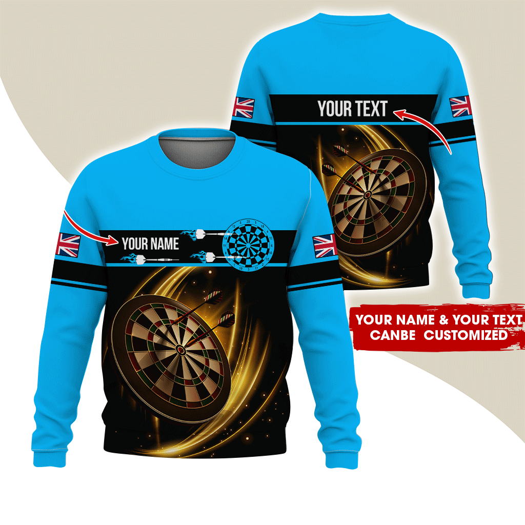 Customized Darts Sweatshirt, Personalized The National Flag Pattern Sweatshirt For Men & Women, Perfect Gift For Darts Lovers, Friend, Family