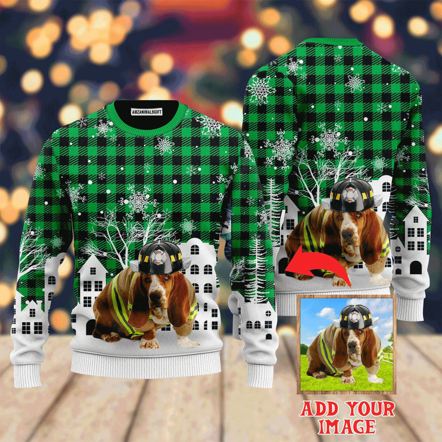 Custom Photo Dog In Christmas City Sweater, Ugly Sweater For Men & Women, Perfect Outfit For Christmas New Year Autumn Winter