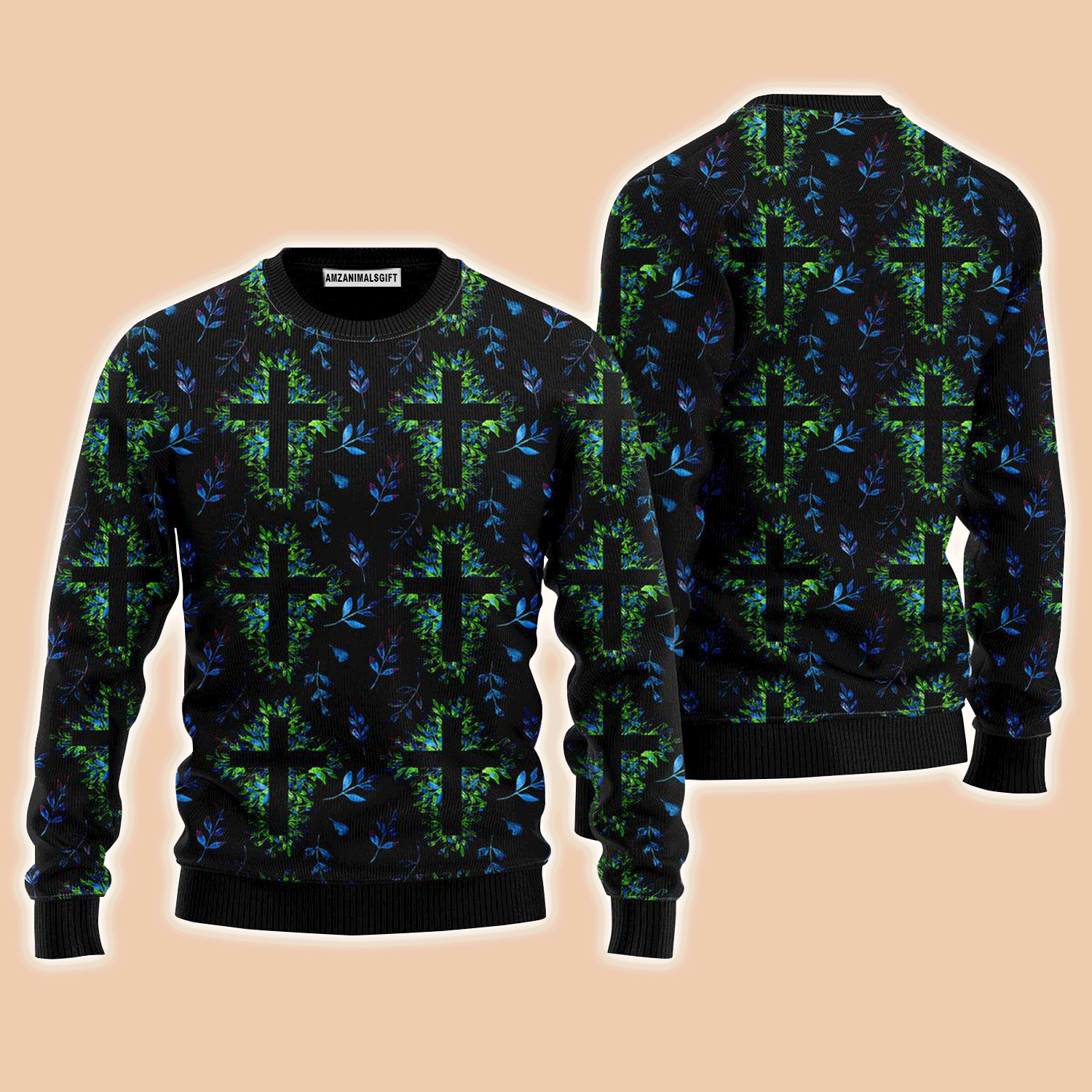 Christmas Cross Sweater , Ugly Sweater For Men & Women, Perfect Outfit For Christmas New Year Autumn Winter
