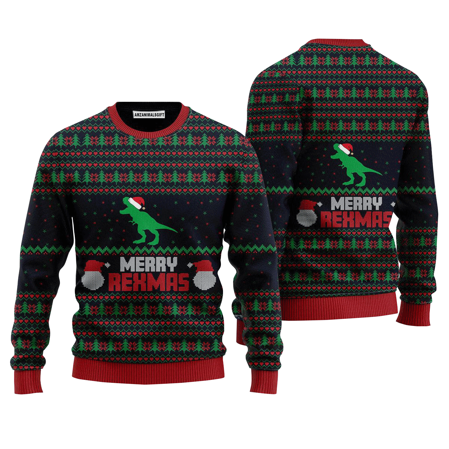 Merry Rexmas Vintage Sweater, Ugly Sweater For Men & Women, Perfect Outfit For Christmas New Year Autumn Winter