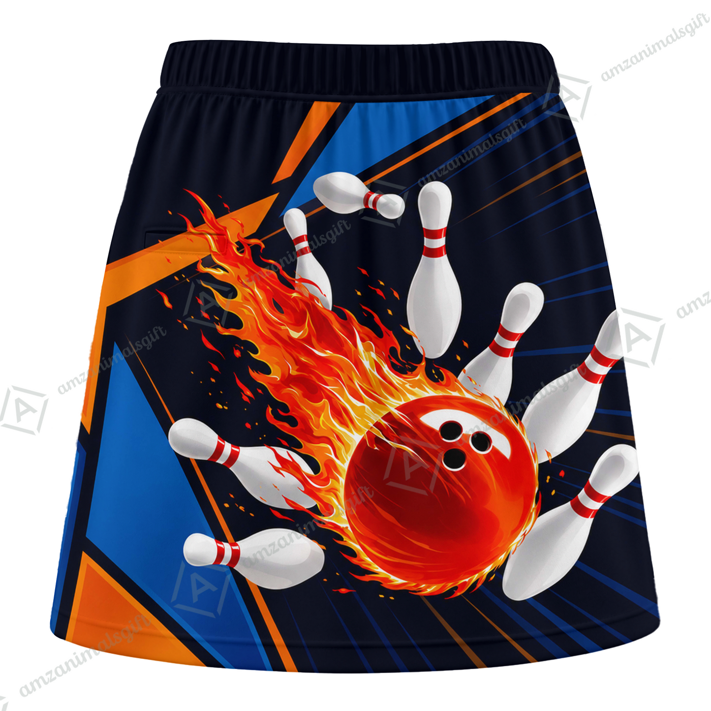 Customized Bowling Trouser Skirts With Shorts Underneath, Bowling Meteor Fireball With Pockets