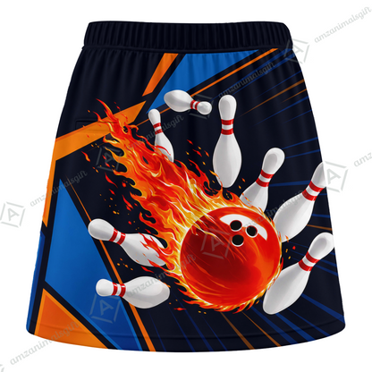 Customized Bowling Trouser Skirts With Shorts Underneath, Bowling Meteor Fireball With Pockets