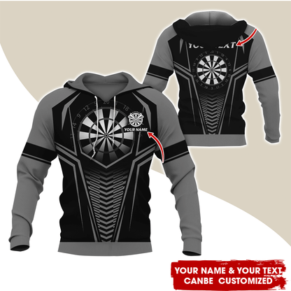 Personalized Name & Text Darts Premium Hoodie, Darts Sport Pattern Hoodie For Men & Women, Perfect Gift For Darts Lovers, Friend, Family