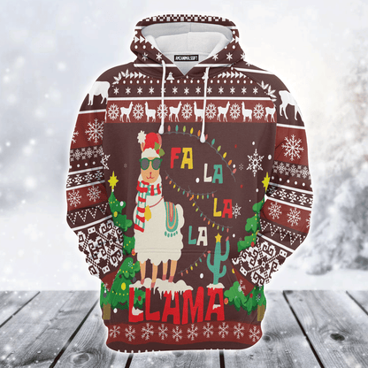 Llama Premium Christmas Hoodie, Funny Llama Falalala Unisex Hoodie For Men & Women - Perfect Gift For Christmas, Llama Lover, Family
