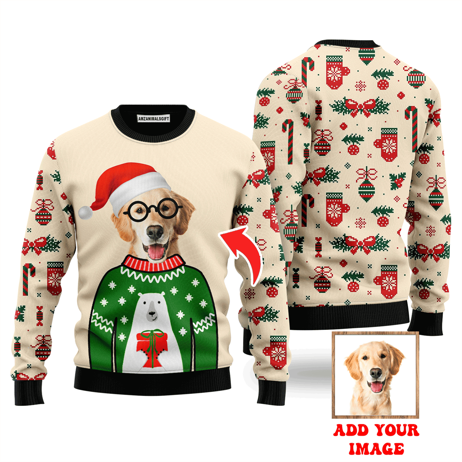 Dog Custom Photo Christmas Custom Christmas Sweater, Ugly Sweater For Men & Women, Perfect Outfit For Christmas New Year Autumn Winter