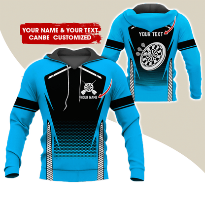 Customized Name Darts Premium Hoodie, Dartboards Pattern Darts Hoodie For Darst Player - Gift For Darts Lovers, Friend, Family