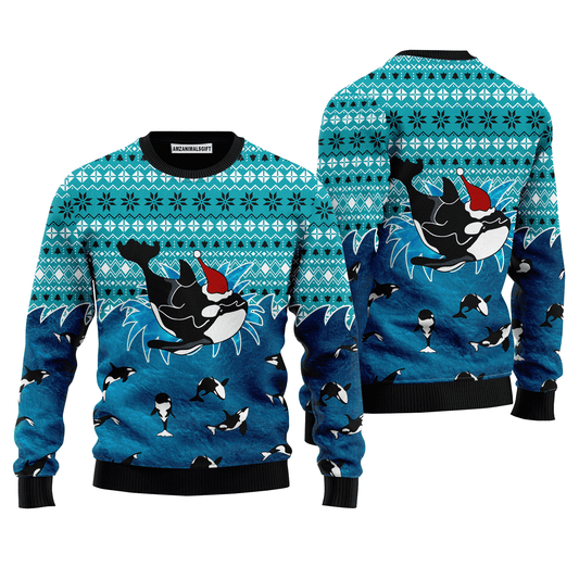 Love Oracle Whale santa hat Sweater, Ugly Sweater For Men & Women, Perfect Outfit For Christmas New Year Autumn Winter