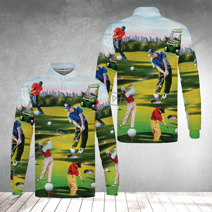 Golf Men Women Polo Shirt - Golf Men, Golf Cart Women Polo Shirt - Perfect Gift For Men & Women, Golf Lover