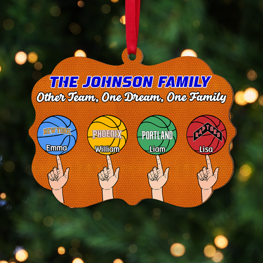 Personalized Basketball Family Flat Acrylic Ornament, Meaningful Ornament Gift For Basketball Family Friends