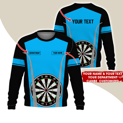Customized Darts Sweatshirt, Personalized Name, Text & Department Sweatshirt, Play Darts Pattern Sweatshirt, Perfect Gift For Darts Lovers, Friend, Family
