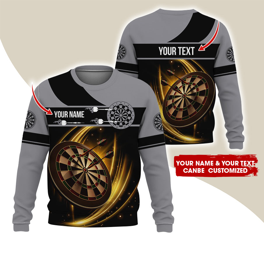Customized Name & Text Darts Sweatshirt, Personalized Name & Text Darts Sweatshirt For Men & Women - Gift For Darts Lovers, Darts Players