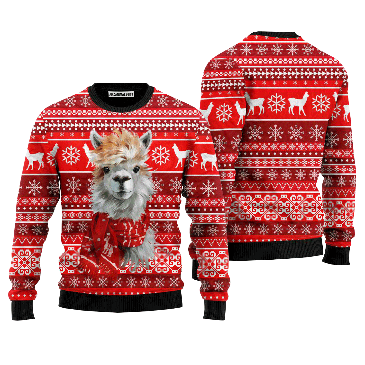 Festive Llama Xmas Sweater, Ugly Sweater For Men & Women, Perfect Outfit For Christmas New Year Autumn Winter