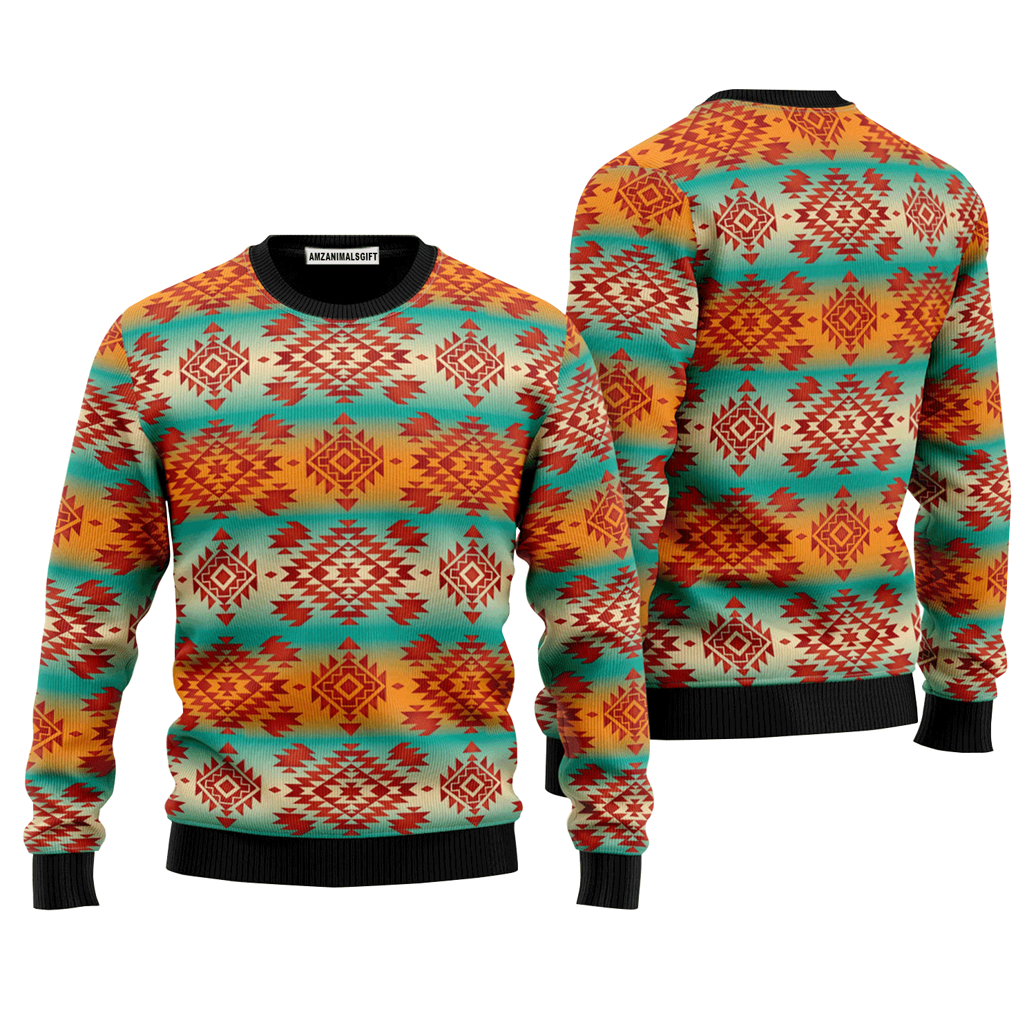 Native American Fabric Pattern Sweater, Ugly Sweater For Men & Women, Perfect Outfit For Christmas New Year Autumn Winter