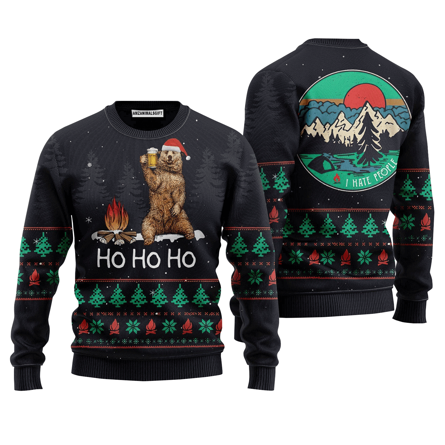 Christmas Bear Sweater Hohoho, Ugly Sweater For Men & Women, Perfect Outfit For Christmas New Year Autumn Winter