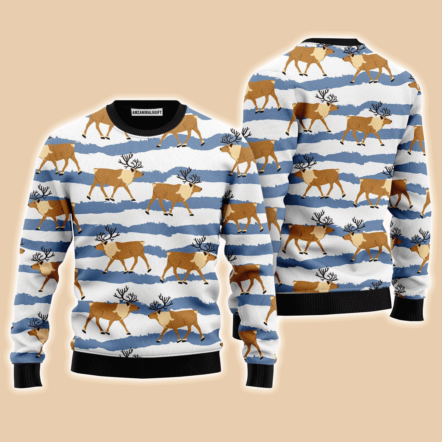 Deer Walking On The Snow Sweater Christmas, Ugly Sweater For Men & Women, Perfect Outfit For Christmas New Year Autumn Winter