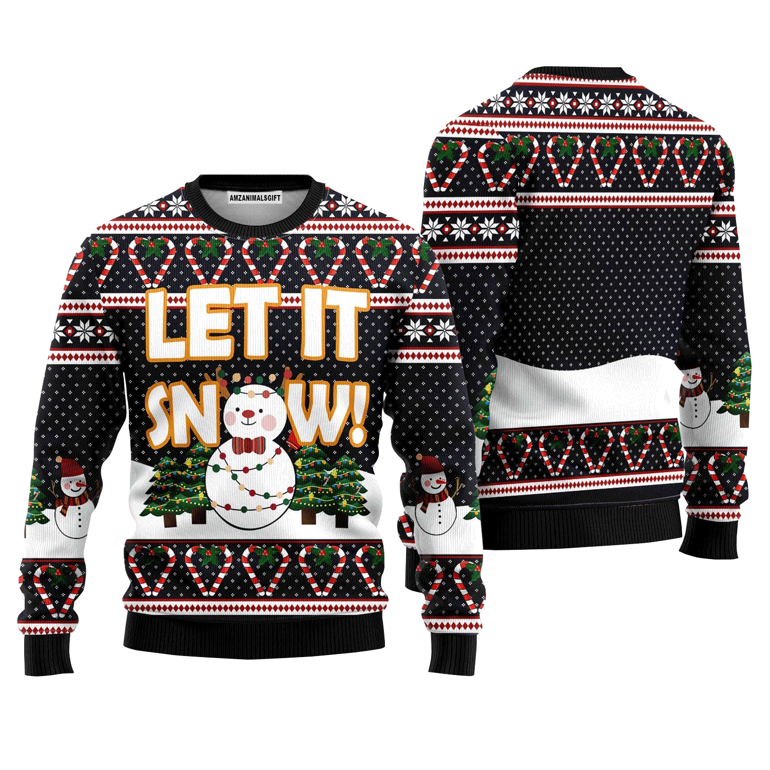 Snowman Light Sweater Let it Snow, Ugly Sweater For Men & Women, Perfect Outfit For Christmas New Year Autumn Winter