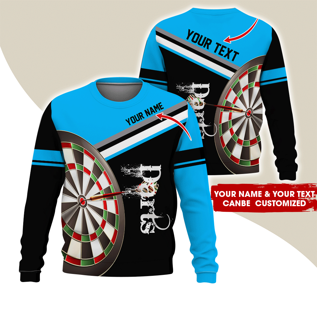 Customized Darts Sweatshirt, Personalized Name & Text Shirts, Darts Pattern Shirts, Perfect Gift For Darts Lovers, Friend, Family
