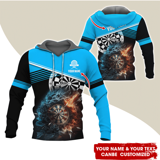 Personalized Name & Text Darts Premium Hoodie, Darts & Storm Pattern Hoodie, Perfect Gift For Darts Lovers, Friend, Family