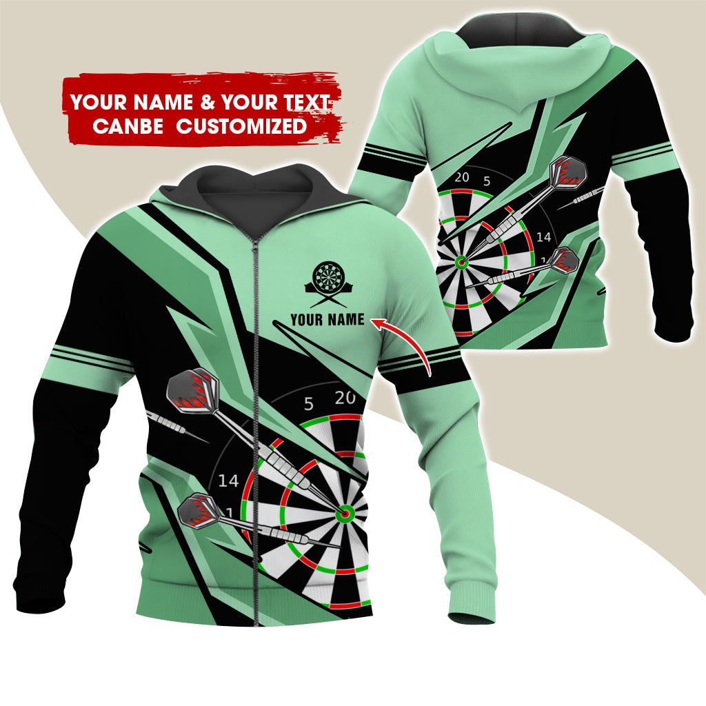 Customized Darts Premium Zip Hoodie, Personalized Name & Text Darts Team Zip Hoodie For Men & Women - Gift For Darts Lovers, Darts Players