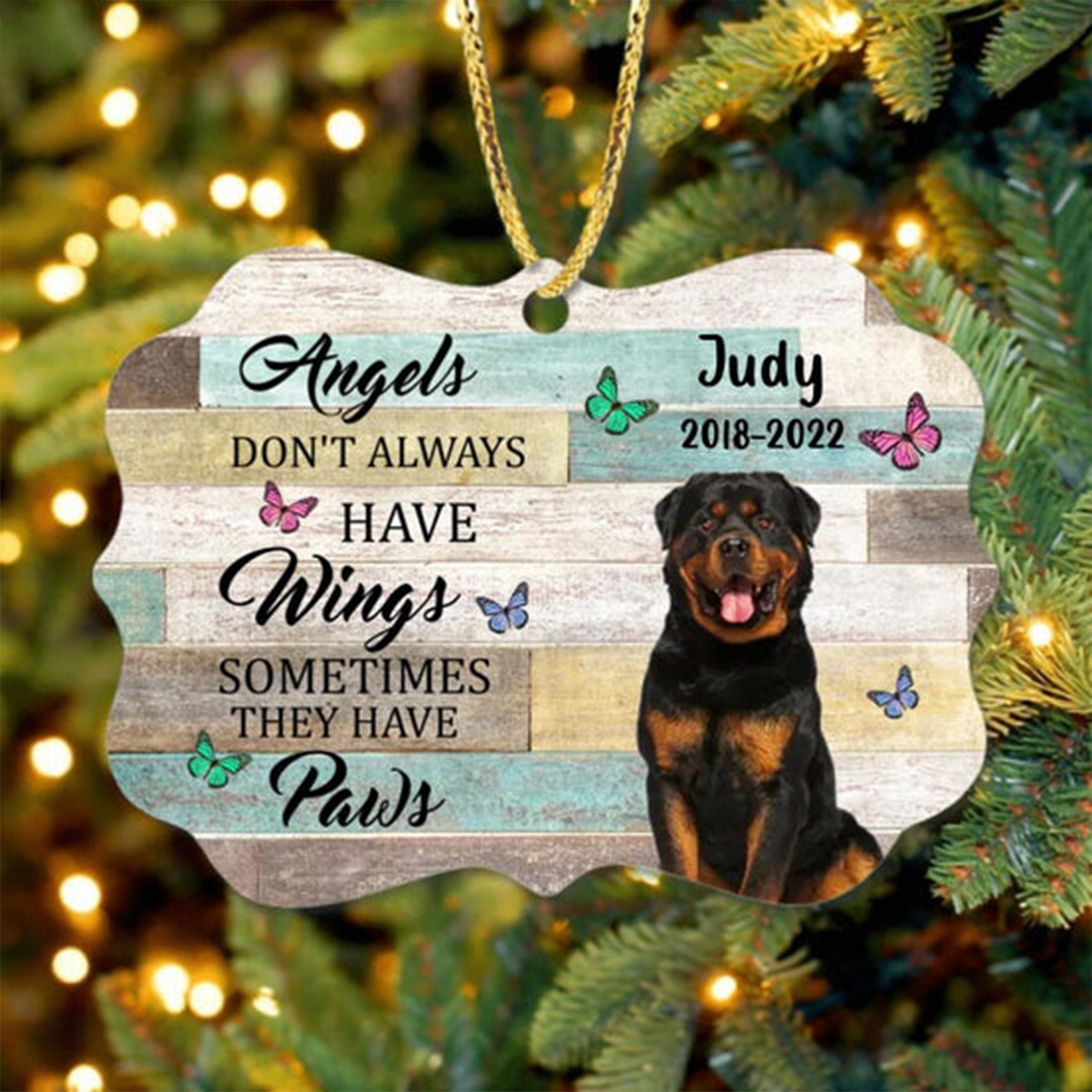 Personalized Memorial Dog Aluminum Ornament, Custom Pet Photo, Name Year & Quotes Memorial Gift, Best Ornament For Dog Lover, Friends, Family