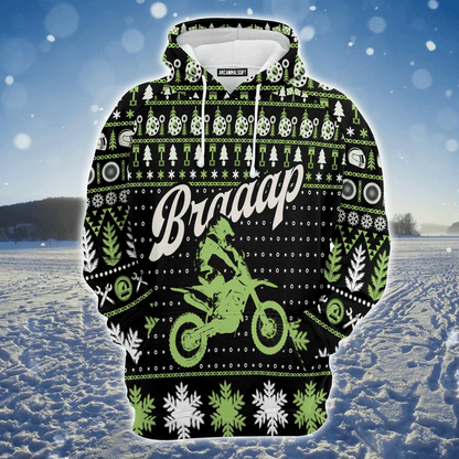 Motorcycle Racing Premium Christmas Hoodie, Braaap Moto Unisex Hoodie For Men & Women - Perfect Gift For Christmas, Racing Lover