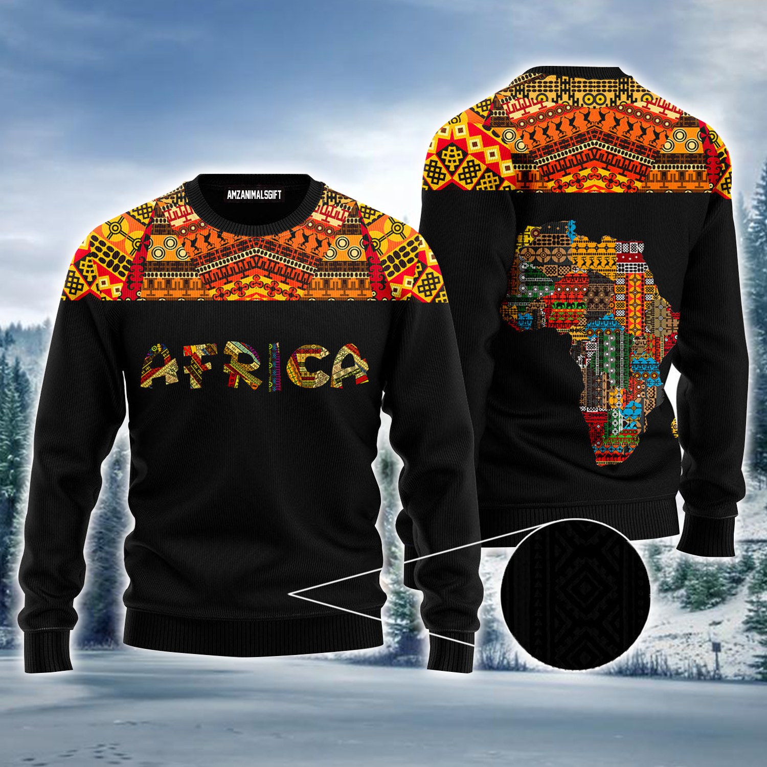 Africa Ugly Sweater, Colorful Africa Vintage Ugly Sweater For Men & Women, Perfect Gift For Africa Lovers, Friends, Family