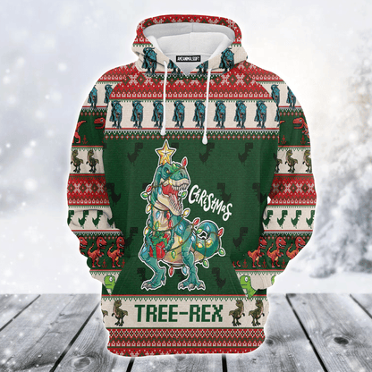 T-Rex Xmas Premium Christmas Hoodie, Christmas Tree Rex Unisex Hoodie For Men & Women - Perfect Gift For Christmas, T-Rex Lovers